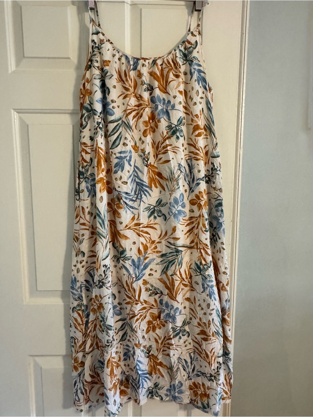 Women’s En Crème Beach Botanical Print Maxi Dress with Lining Size Medium